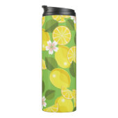 Zesty citroen: Citrus Pattern Delight Thermosbeker (Geroteerd rechts)