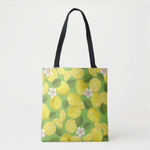 Zesty citroen: Citrus Pattern Delight Tote Bag