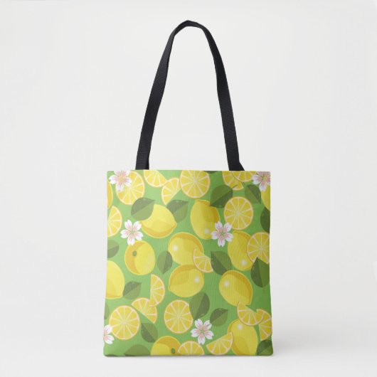 Zesty citroen: Citrus Pattern Delight Tote Bag (Voorkant)