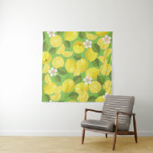 Zesty citroen: Citrus Pattern Delight Wandkleed (In Situ (horizontaal))
