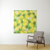 Zesty citroen: Citrus Pattern Delight Wandkleed (In situ)