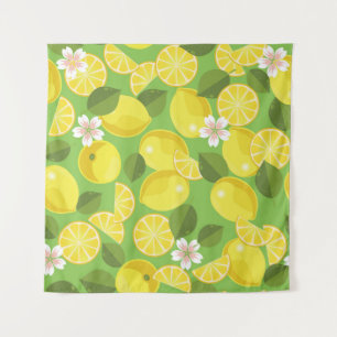 Zesty citroen: Citrus Pattern Delight Wandkleed