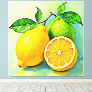 Zesty Citrus Burst of Sunshine Design Canvas Afdruk