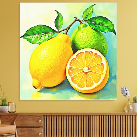 Zesty Citrus Burst of Sunshine Design Canvas Afdruk (Insitu (Woonkamer))