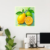 Zesty Citrus Burst of Sunshine Design Poster (Thuiskantoor)