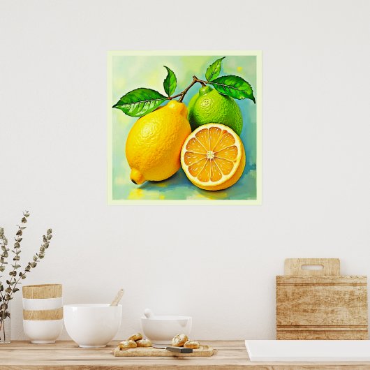 Zesty Citrus Burst of Sunshine Design Poster (Keuken)