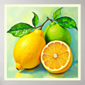 Zesty Citrus Burst of Sunshine Design Poster (Voorkant)