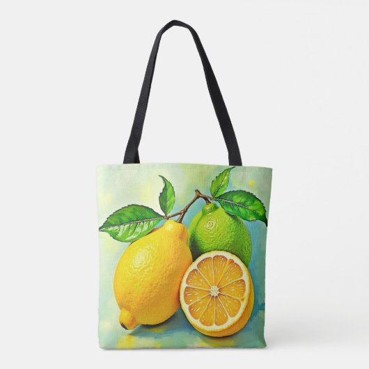 Zesty Citrus Burst of Sunshine Design Tote Bag (Achterkant)