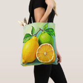 Zesty Citrus Burst of Sunshine Design Tote Bag (Dichtbij)