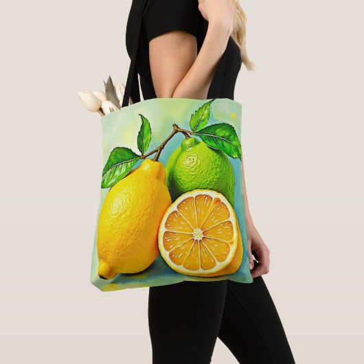 Zesty Citrus Burst of Sunshine Design Tote Bag (Dichtbij)