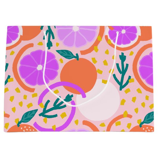 Zesty Citrus Fruit Summer Pink Lemonade Groot Cadeauzakje (Voorkant)