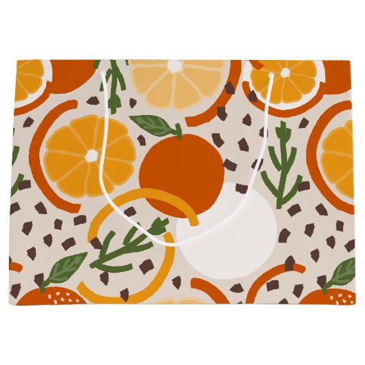 Zesty Citrus Fruit Summer Retro Kitchen Groot Cadeauzakje (Voorkant)