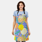 Zesty Citrus Geometric Confetti Chef Amalfi Coast Schort (Gedragen)