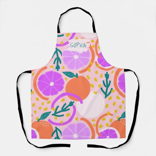 Zesty Citrus Geometric Confetti Chef Pink Lemonade Schort (Voorkant)