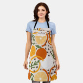 Zesty Citrus Geometric Confetti Chef Retro Kitchen Schort (Gedragen)