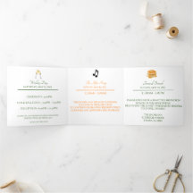 Zesty Citrus Oranje Dream Wedding Tri-Fold Kaart