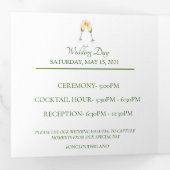 Zesty Citrus Oranje Dream Wedding Tri-Fold Kaart (Binnenzijde eerst)