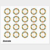 Zesty Citrus Oranje Droom Huwelijksenvelop Afdicht Ronde Sticker (Vel)
