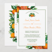 Zesty Citrus Oranje Droom Huwelijksuitnodiging Kaart (Voorkant / Achterkant)