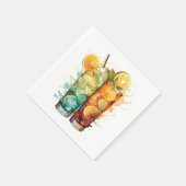 🍋 "Zesty Cocktail Hour" Papieren servetten 🍊 (Hoek)