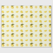 Zesty Lemon Citrus Pattern in Yellow and Green Cadeaupapier (Vlak)