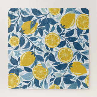 Zesty Lemon Garden - Helder geel en blauw Legpuzzel