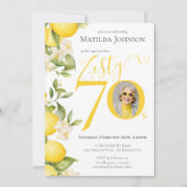 Zesty Lemon Photo Fun 70ste verjaardagsfeestje Kaart (Voorkant)