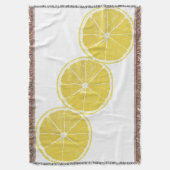 Zesty Lemon Slice Trio Throw Blanket Deken (Voorkant Verticaal)