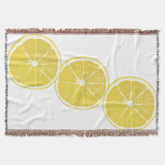Zesty Lemon Slice Trio Throw Blanket Deken (Voorkant)