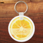 ZESTY LEMON SLICED YELLOW CITRUS FRUIT SPRINGTIME SLEUTELHANGER (Voorkant)