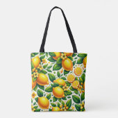 Zesty Lemon Whirl: Een Citrus Symfonie Tote Bag (Achterkant)
