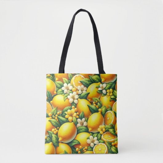 Zesty Lemon Whirl: Een Citrus Symfonie Tote Bag (Voorkant)