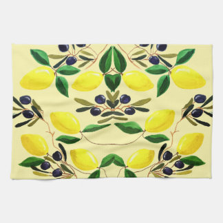 Zesty Lemons and Olives Kitchen Towels Theedoek