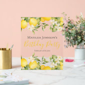 Zesty Lemons Leuk Geel Verjaardagsfeest Acryl Bord (Huwelijk)