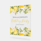 Zesty Lemons Leuk Geel Verjaardagsfeest Acryl Bord (Hoek)