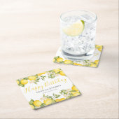 Zesty Lemons Leuk Geel Verjaardagsfeest Kartonnen Onderzetters (Insitu)