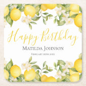 Zesty Lemons Leuk Geel Verjaardagsfeest Kartonnen Onderzetters (Voorkant)