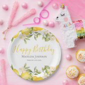 Zesty Lemons Leuk Geel Verjaardagsfeest Papieren Bordje (Feest)
