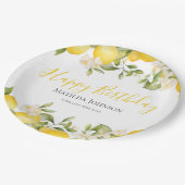 Zesty Lemons Leuk Geel Verjaardagsfeest Papieren Bordje (Gekanteld)