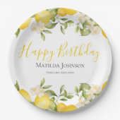 Zesty Lemons Leuk Geel Verjaardagsfeest Papieren Bordje (Voorkant)