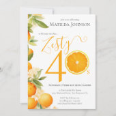 Zesty Oranje Fun 40e Verjaardagsfeestje Kaart (Voorkant)