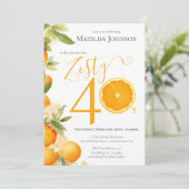 Zesty Oranje Fun 40e Verjaardagsfeestje Kaart (Staand voorkant)