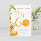 Zesty Oranje Fun 60e Verjaardagsfeestje Kaart (Staand voorkant)