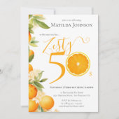 Zesty Sinaasappel Leuk 50ste Verjaardagsfeest Kaart (Voorkant)