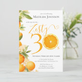 Zesty Sinaasappel Plezier 30e Verjaardagsfeestje Kaart (Staand voorkant)