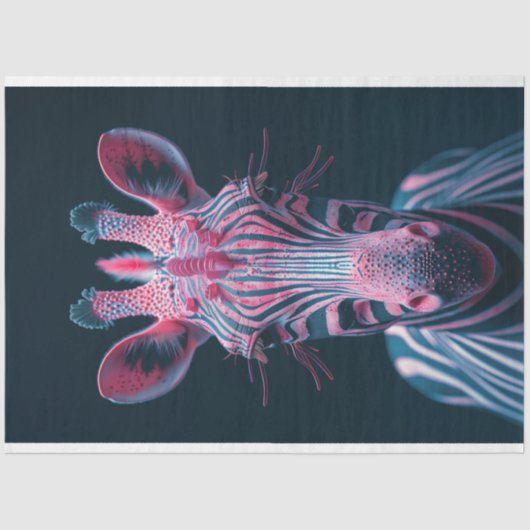 Zesty Vibrant Roze Gekleurde Zebra Decoupage Tissuepapier (Voorkant)