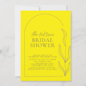 Zesty Yellow Arch Script Text Vrijgezellenfeest Kaart (Voorkant)