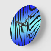 Zesty Zebra Blue Ronde Klok (Hoek)