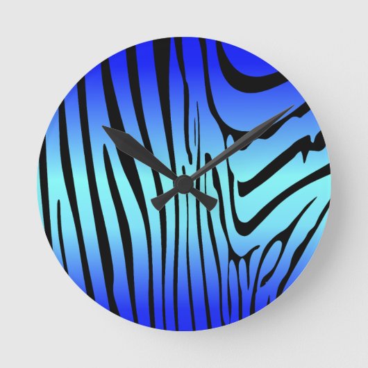 Zesty Zebra Blue Ronde Klok (Voorkant)