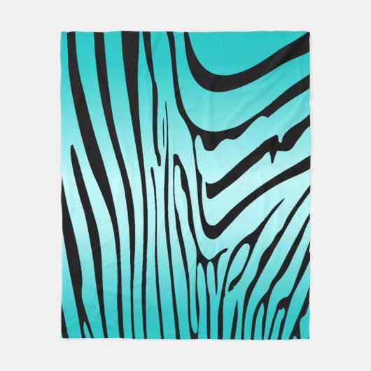 Zesty Zebra Cyan Fleece Deken (Voorkant)